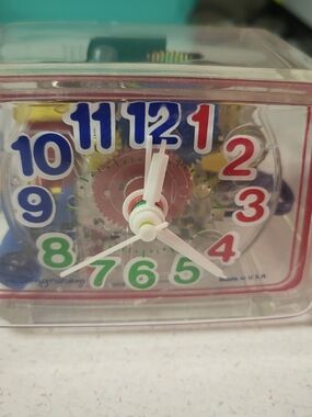 Vtg 80's Toastmaster Ingraham Show Time Clear Clock Visible Gears Alarm USA Work